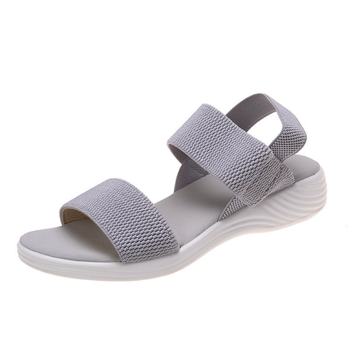 Damen Strick‑Sandalen mit elastischen Riemen und dämpfender Plateau‑Sohle Echo Archiv