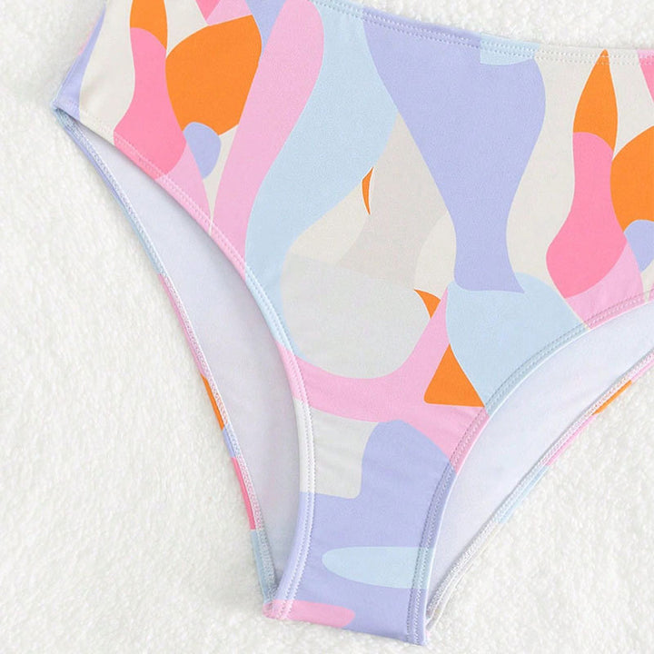 Damen Bikini-Set mit modischem V-Ausschnitt und hohem Taillenschnitt Echo Archiv