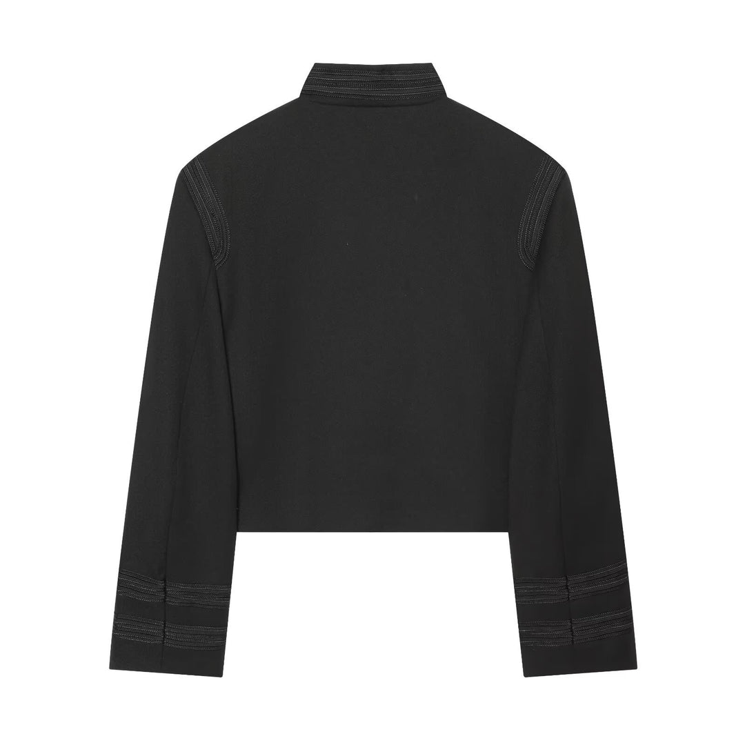 Damen Cropped-Kastenjacke im historischen Militärstil mit Zierriegeln Echo Archiv