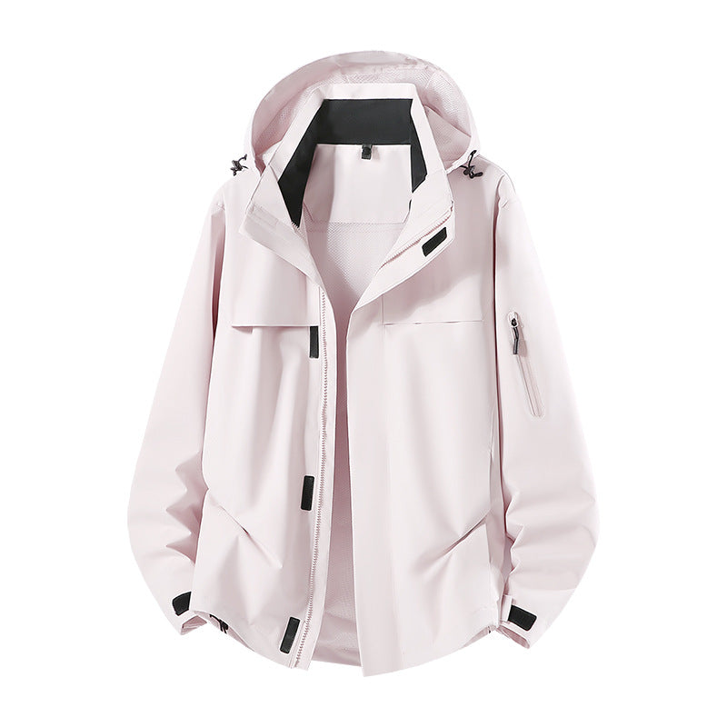Herren Leichte wasserabweisende Kapuzen-Softshell-Übergangsjacke mit Meshfutter & Utility-Taschen Echoarchiv