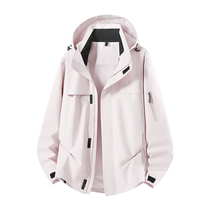 Herren Leichte wasserabweisende Kapuzen-Softshell-Übergangsjacke mit Meshfutter & Utility-Taschen Echoarchiv