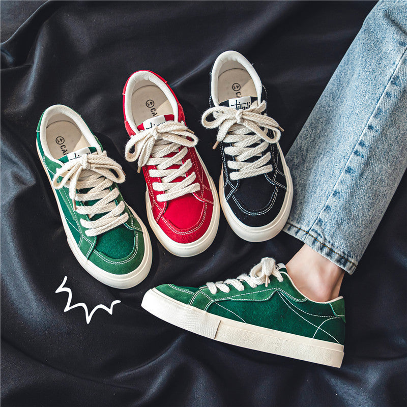 Unisex lässiger Canvas-Low-Top Sneaker mit kontrastnaher Ziersteppung und gepolsterter Plateausohle – Norré