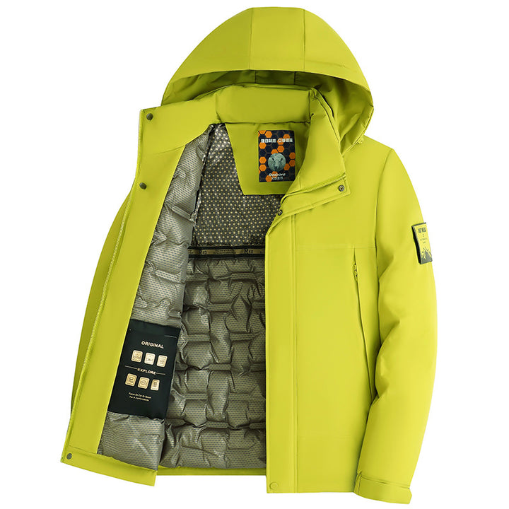 Herren Wattierte Kapuzenjacke mit 3D-Quilt-Innenfutter und wasserabweisender Außenhülle Echo Archiv