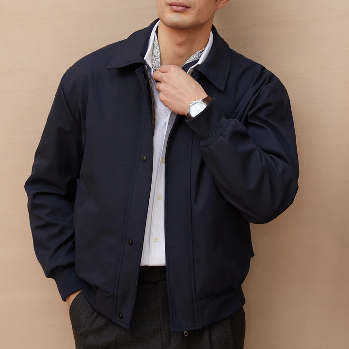 Herren klassische Harrington-Jacke mit Reißverschluss und Rippbündchen Echoarchiv
