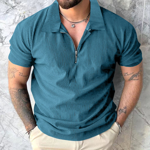 Herren Polohemd mit elegantem Reißverschluss Echoarchiv