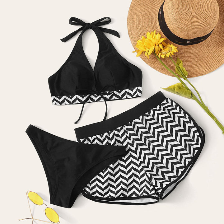 Damen Bikini-Set mit sportlichem Oberteil und bequemen Shorts Echo Archiv