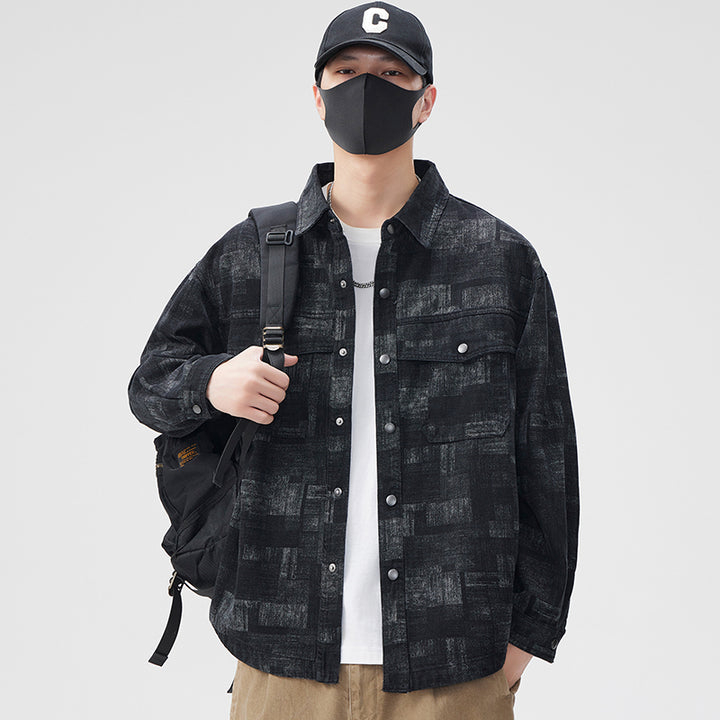 Herren lässige Overshirt-Jacke mit Baumwollmischung und individuellen Designs Echoarchiv
