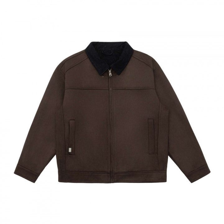 Herren Kastenförmige Zip‑Blousonjacke mit Cordkragen und minimalistischen Eingrifftaschen Echo Archiv