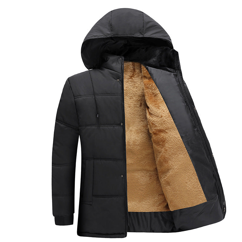 Herren gefütterte Winterjacke mit isolierender Kapuze und weichem Innenfutter Echoarchiv