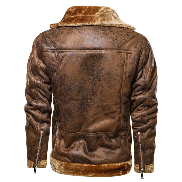 Herren Modische Bikerjacke mit Teddyfutter Echo Archiv
