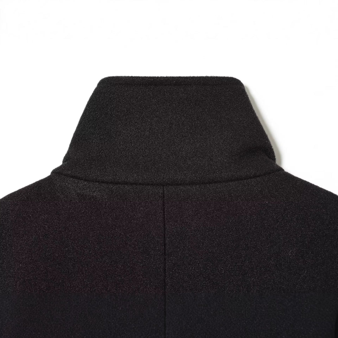 Damen Kurze Boxy-Wollmix-Jacke mit Stehkragen und aufgesetzten Pattentaschen Echoarchiv