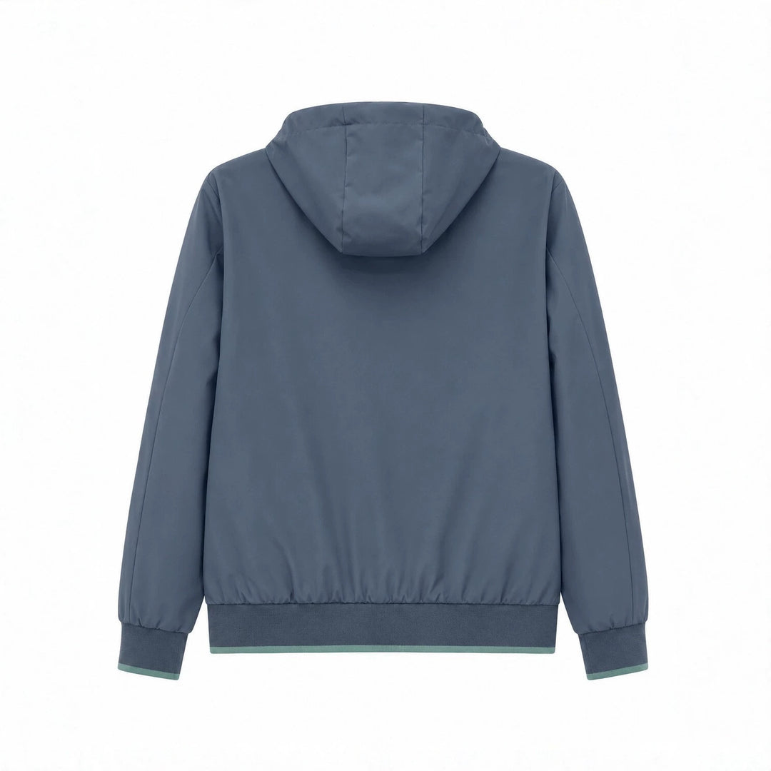 Herren Kapuzen-Blouson Leichter Windbreaker mit geripptem Saum und verdeckter Reißverschlussleiste Echo Archiv