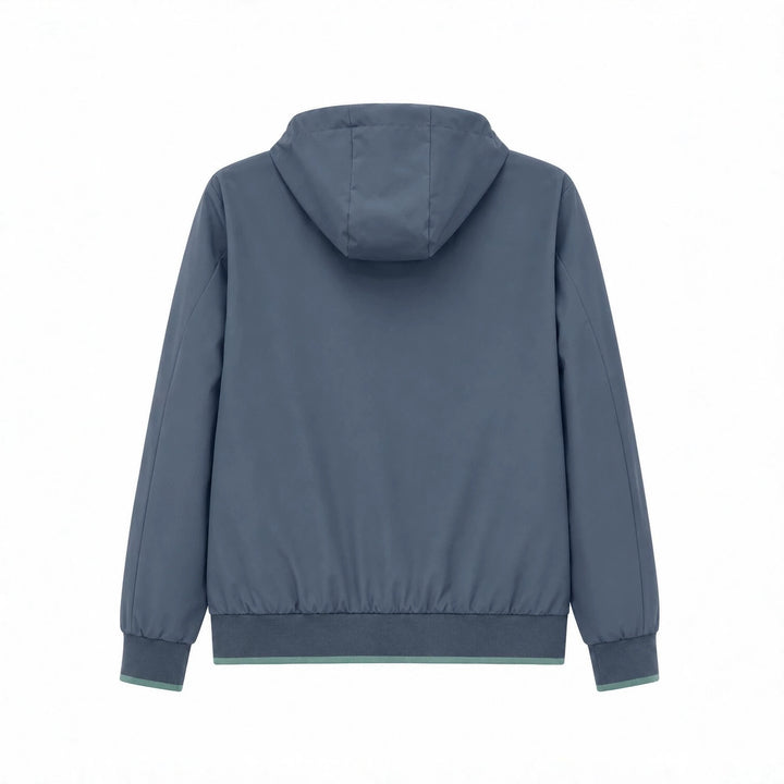 Herren Kapuzen-Blouson Leichter Windbreaker mit geripptem Saum und verdeckter Reißverschlussleiste Echo Archiv