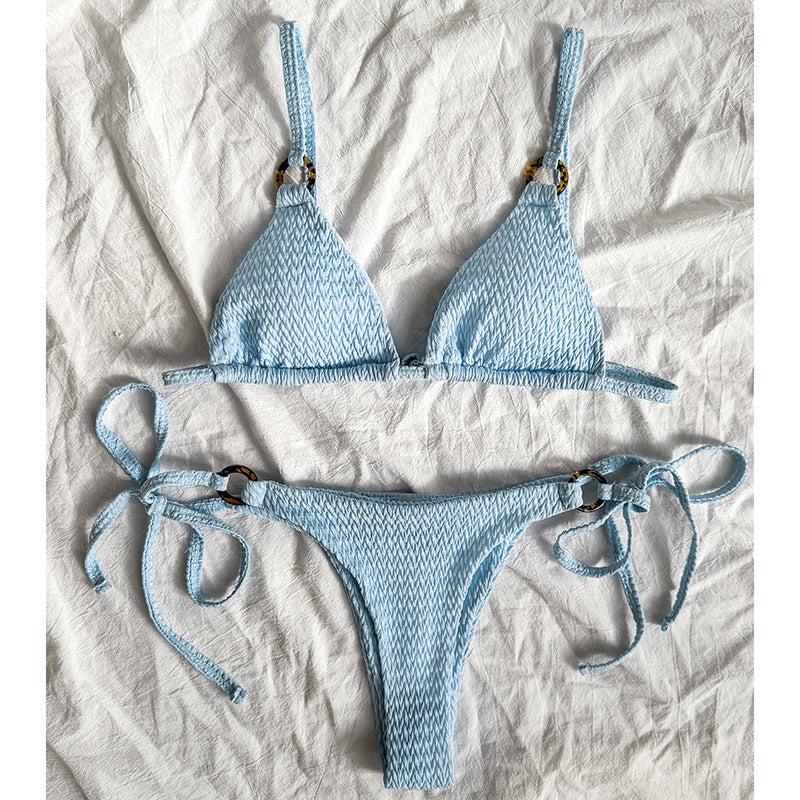 Damen Triangel-Bikini mit verstellbaren Trägern und elegantem Strukturmuster Echo Archiv