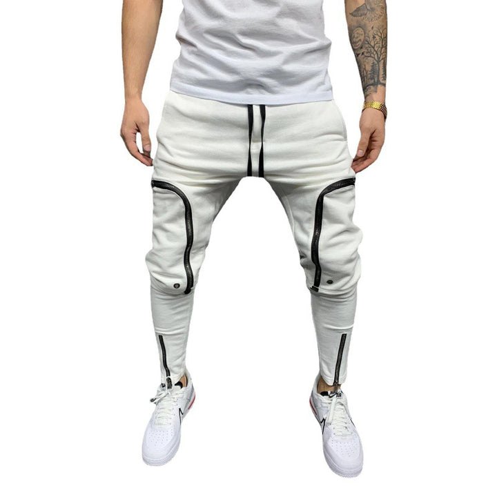 Herren Sportliche Jogginghose mit stylischen Reißverschlüssen und körpernahem Schnitt Echoarchiv