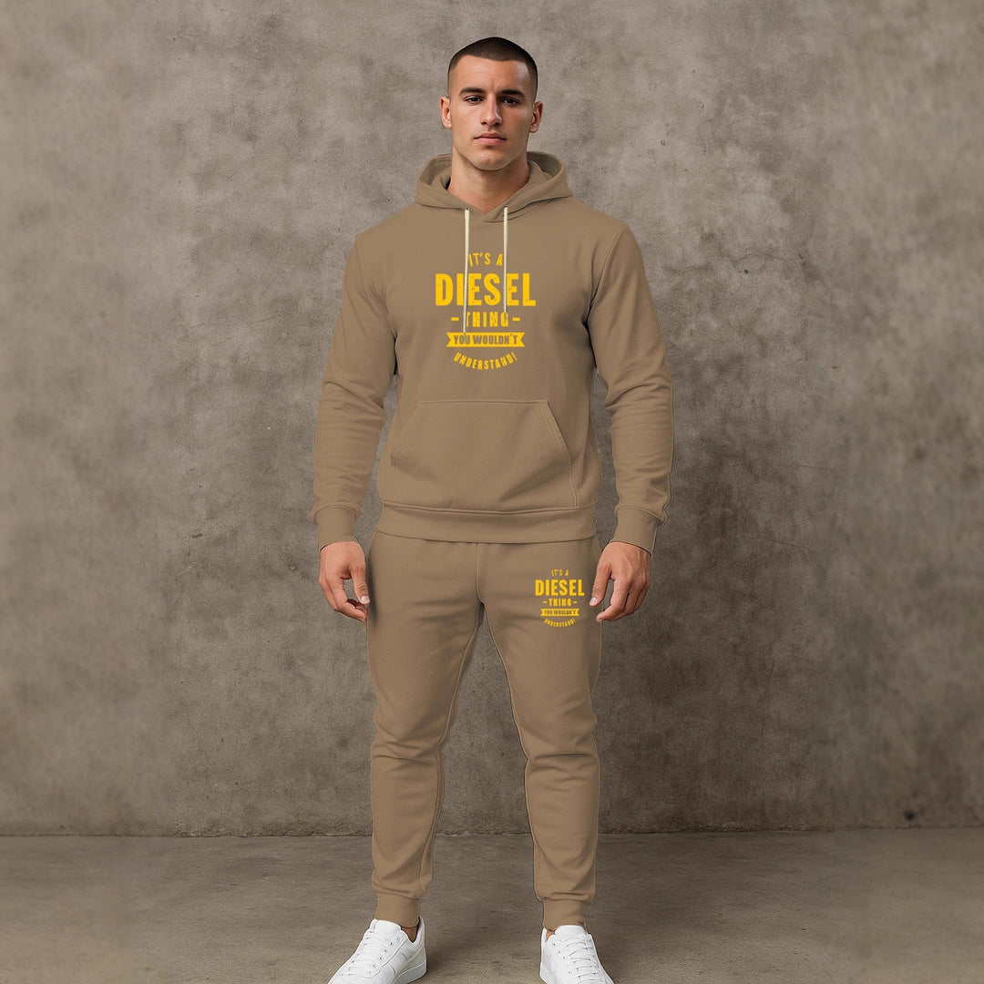 Herren Motivierter Sweatanzug mit funktionalem Kapuzenpullover und praktischen Taschen Echoarchiv