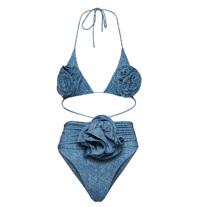 Damen Bikiniset mit eleganten Rüschen und stilvollem Überrock Echo Archiv