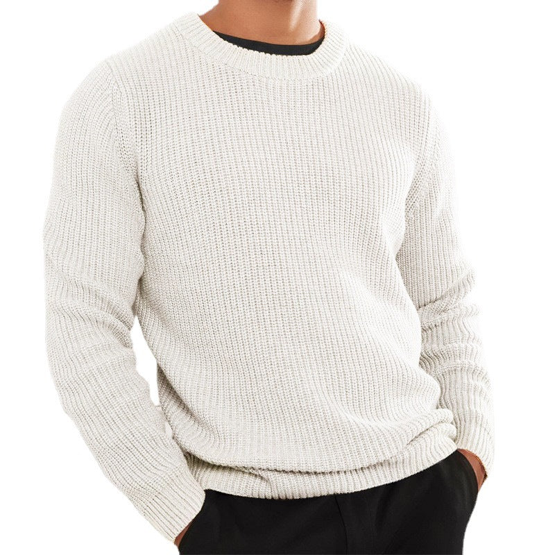 Herren Strickpullover mit strukturiertem Design und Rundhalsausschnitt Echoarchiv