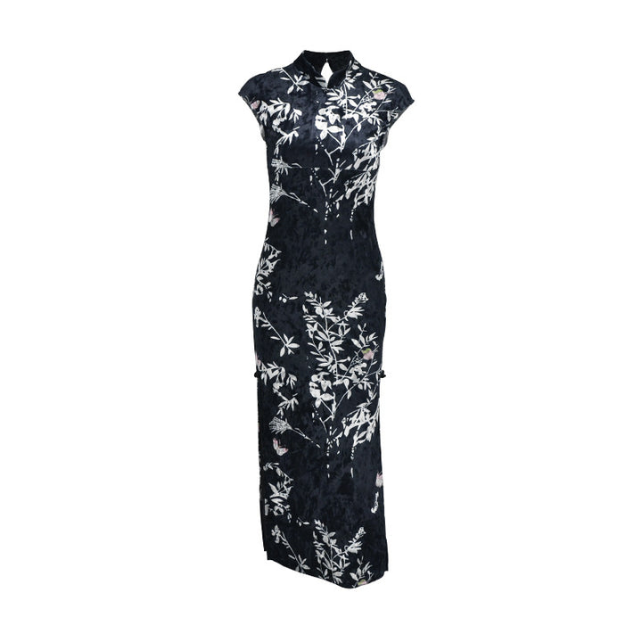 Damen Elegantes Maxikleid mit floralem Druck und Stehkragen Echo Archiv