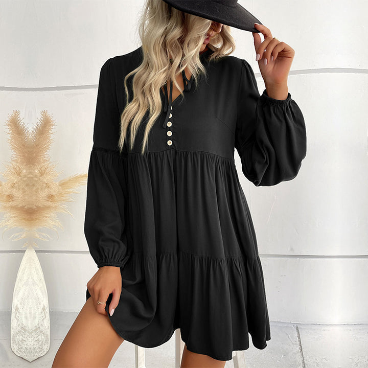 Damen Fließendes Hemdblusenkleid mit Rüschen Echo Archiv