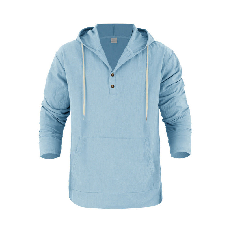 Herren Kapuzensweater mit Knopfleiste und praktischen Taschen Echoarchiv