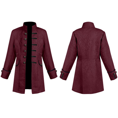 Damen nan taillierter Jacquard-Gehrock mit Stehkragen und dekorativer Knopfleiste Echo Archiv