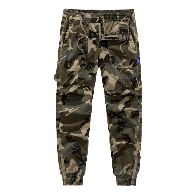 Herren Cargohose im lässigen Camouflage-Design mit elastischem Bund und zahlreichen Taschen Echoarchiv