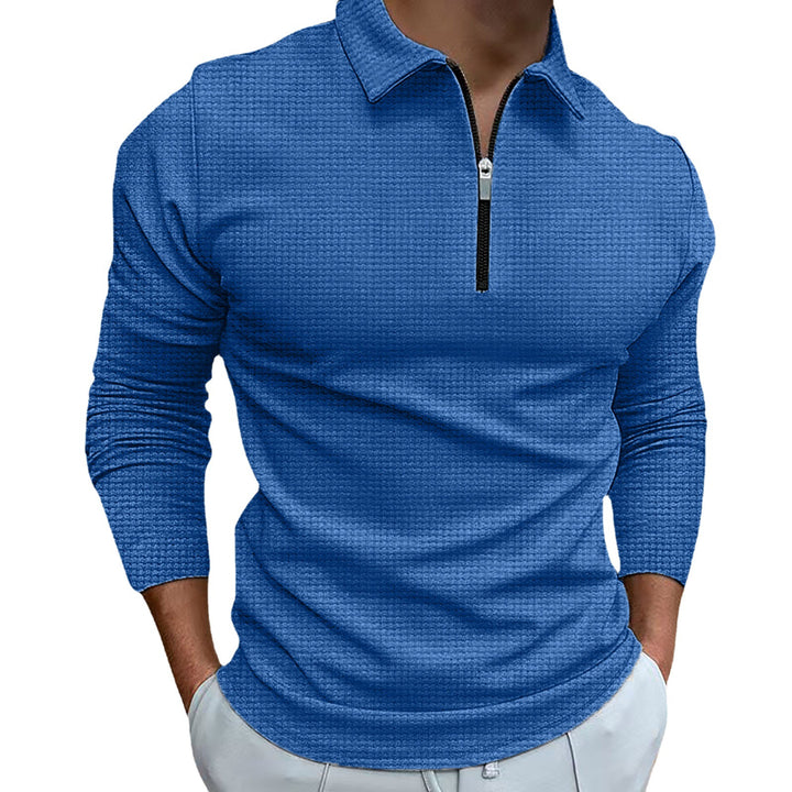 Herren Langarmshirt mit hochwertigem Reißverschluss und strukturiertem Design Echoarchiv