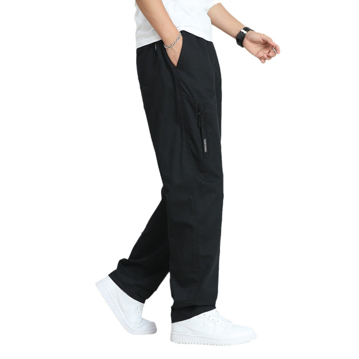 Herren Weite Utility-Cargohose mit elastischem Bund, seitlichen Reißverschlusstaschen und vorgeformten Knien Echo Archiv