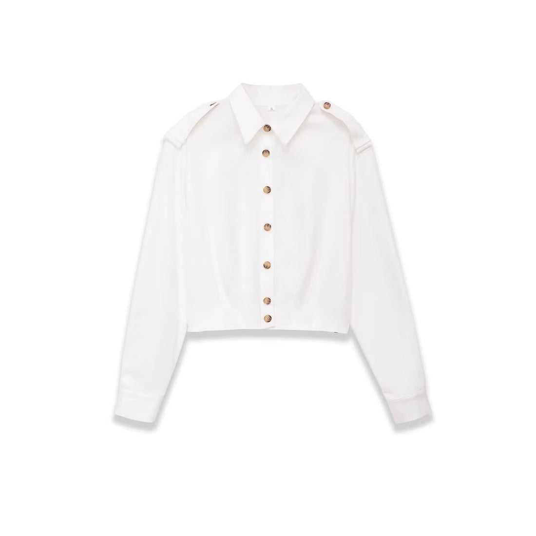 Damen Cropped-Hemdjacke mit Epauletten und taillierenden Abnähern Echoarchiv