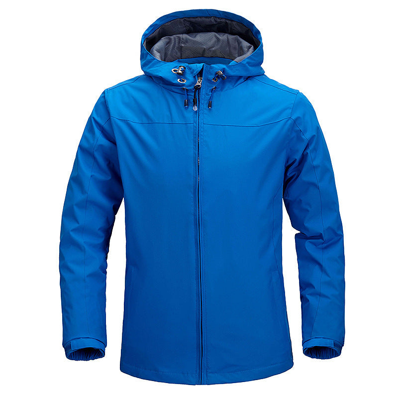Herren leichte atmungsaktive Regen‑Softshelljacke mit verstellbarer Kapuze und verschweißten Nähten – Taviero