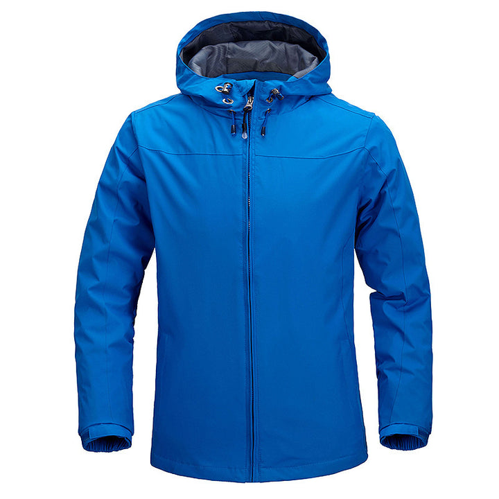 Herren leichte atmungsaktive Regen‑Softshelljacke mit verstellbarer Kapuze und verschweißten Nähten – Taviero