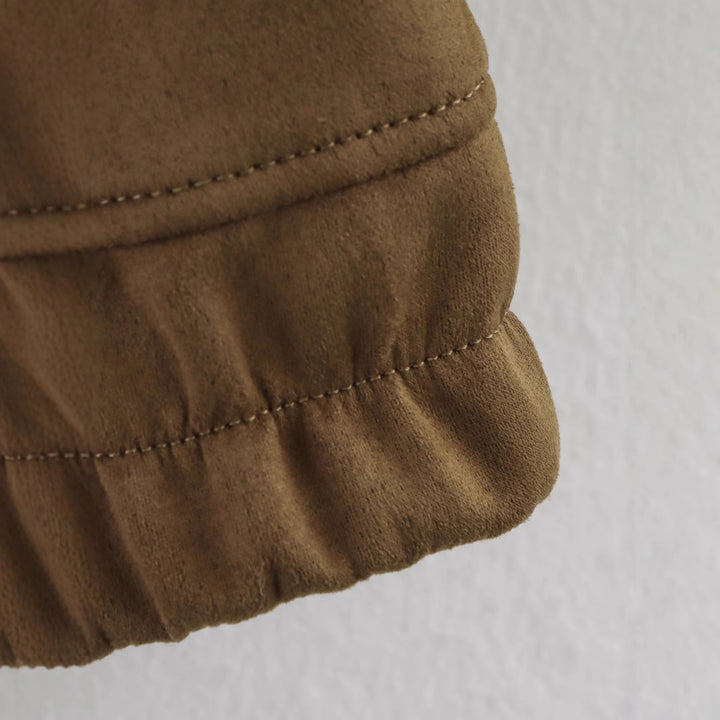 Damen kurzes Blouson mit Stehkragen, aufgesetzten Klappentaschen und elastischem Saum – Célinea