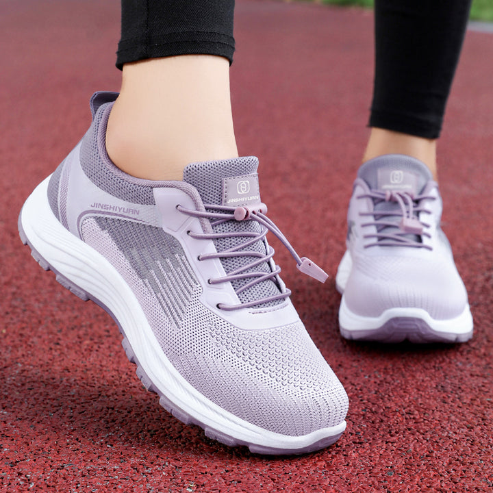 Damen nan leichter atmungsaktiver Strick-Walking-Sneaker mit Schnellzug-Kordel und gedämpfter EVA-Zwischensohle Echo Archiv