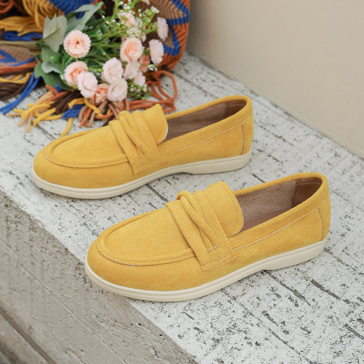 Damen nan elegante Wildlederoptik-Loafer mit gepolstertem Komfortfußbett Echo Archiv