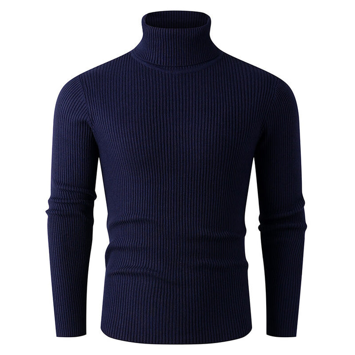 Herren nan taillierter Rippen-Strick Rollkragenpullover Slim Fit Echo Archiv