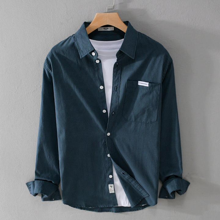 Herren Feines Cordhemd im Overshirt‑Stil mit Brusttasche, Relaxed Fit und feiner Wellenstruktur Echoarchiv