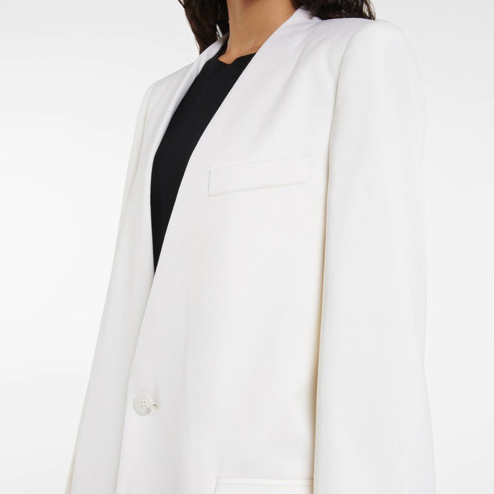 Damen Maxilanger schlanker Mantelblazer mit verdeckter Knopfleiste und schmaler Schulterlinie Echoarchiv