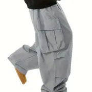 Herren Baggy-Cargohose im Oversize-Utility-Style mit elastischem Bund & Mehrfachtaschen Echo Archiv