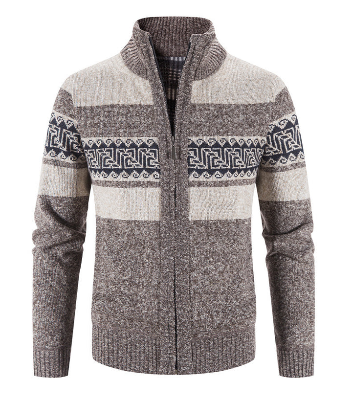 Herren gemütlicher Strickjacke mit Zip-Kragen Echoarchiv