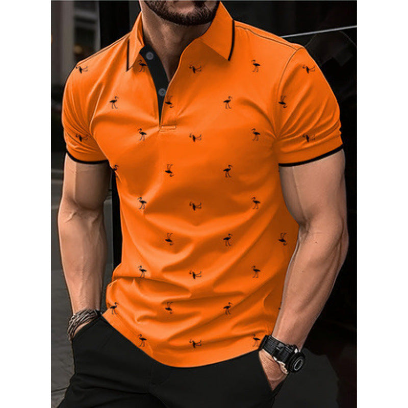 Herren Freizeit Bedrucktes Polo-Shirt Echoarchiv