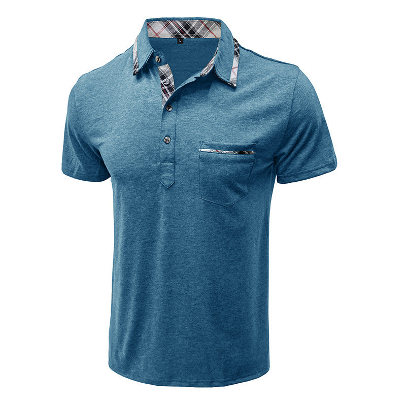 Herren Poloshirt mit kontrastierendem Kragen und modischer Brusttasche Echoarchiv