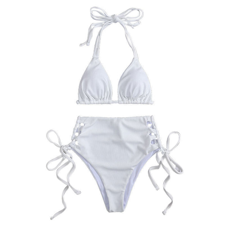 Damen Hochtailliertes Triangel-Bikini-Set mit Bindebändern Echo Archiv