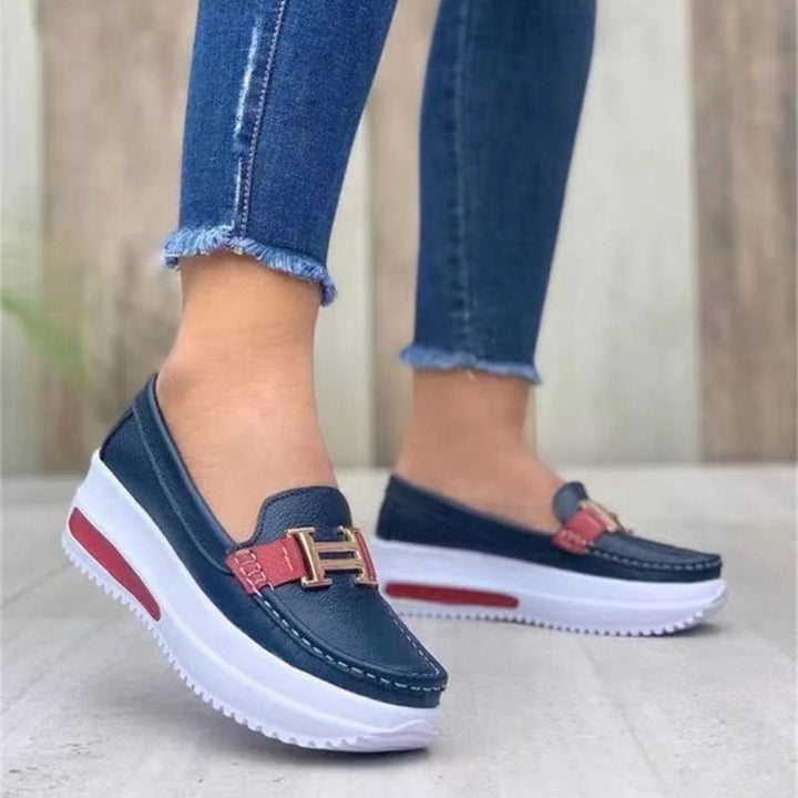 Damen Plateau-Loafer mit dicker Sportsohle und H-Zierschnalle – Lioré