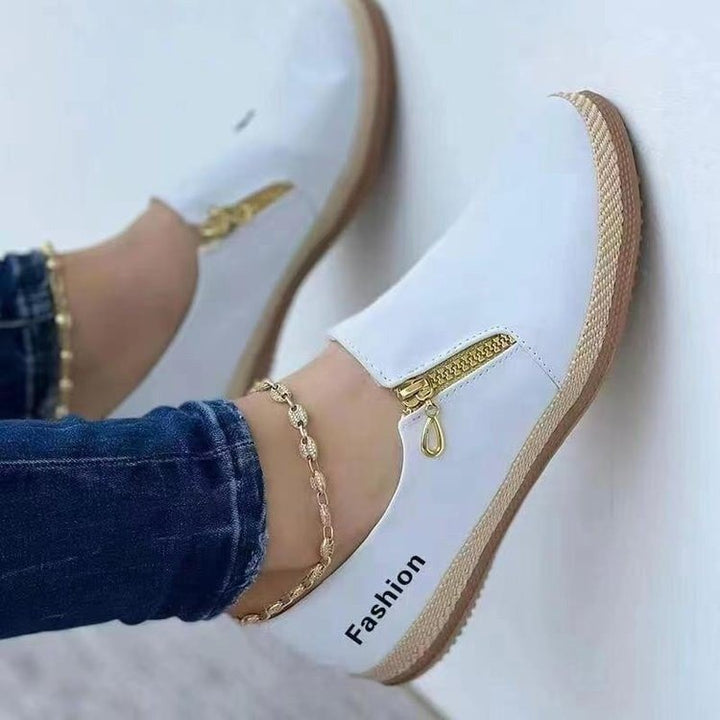 Damen Slip-On Espadrille‑Loafer mit dekorativem Reißverschluss und Keilsohle Echo Archiv