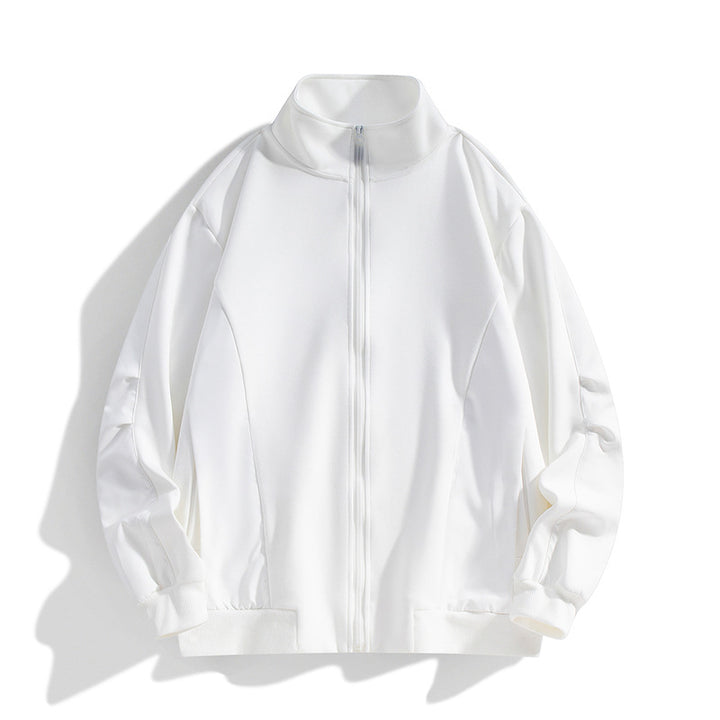 Herren Boxy-Performance-Zipjacke mit hohem Stehkragen, Paneelnähten & windabweisender Struktur Echoarchiv