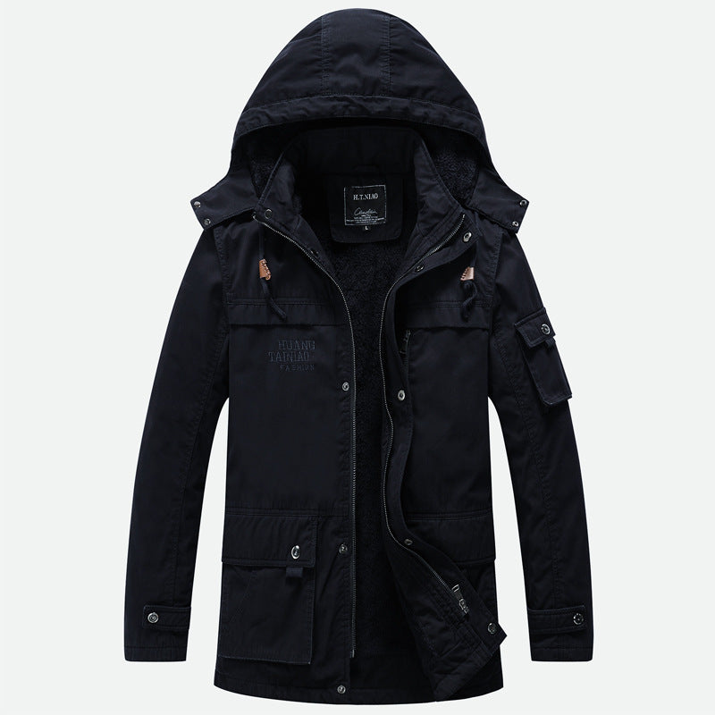 Herren Gefütterter Fieldparka mit Teddyfleece‑Innenfutter und Multifunktions‑Taschen – Taviero