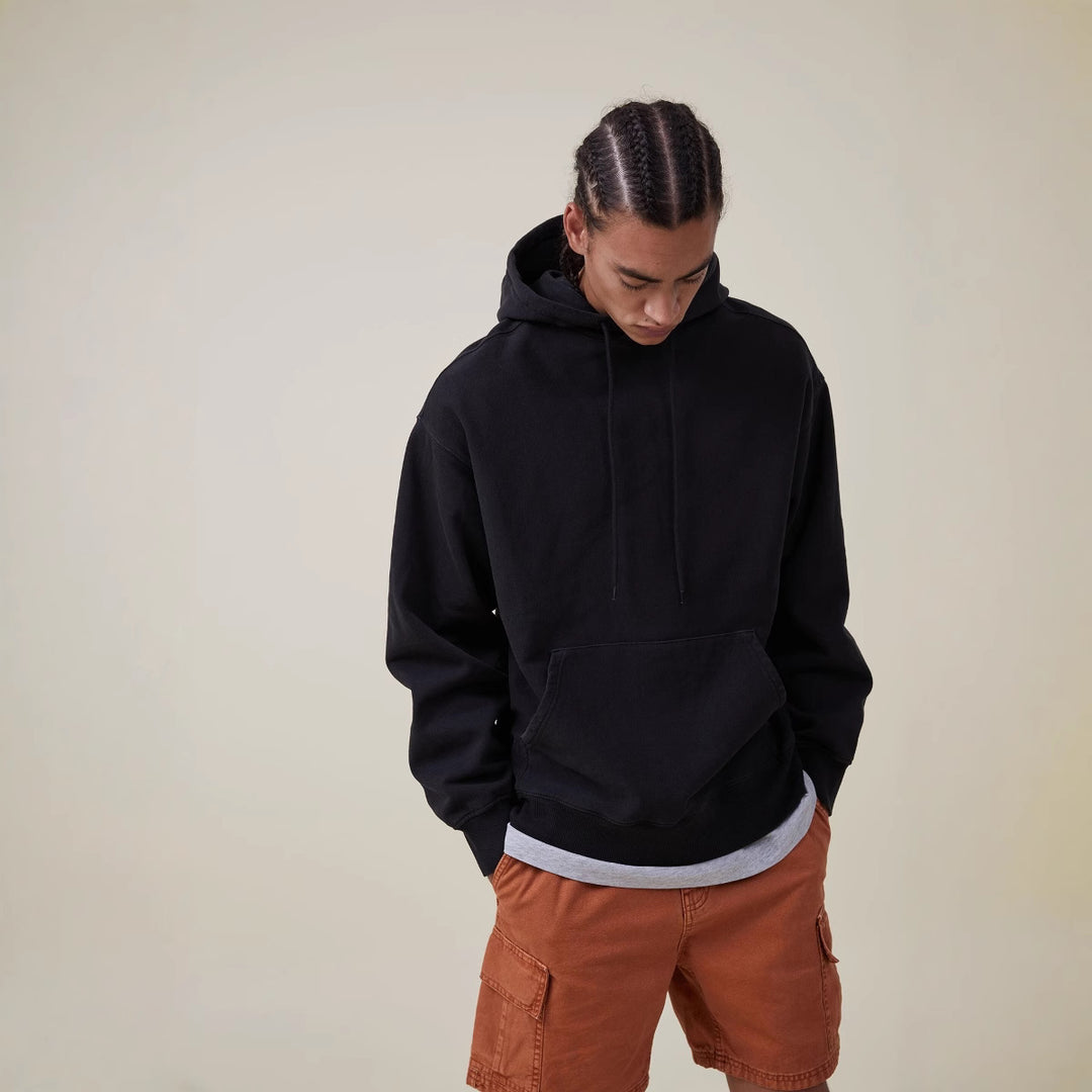 Damen oversized Kapuzenpulloverkleid mit Kängurutasche, verlängerter Silhouette und weichem French-Terry – Auréline