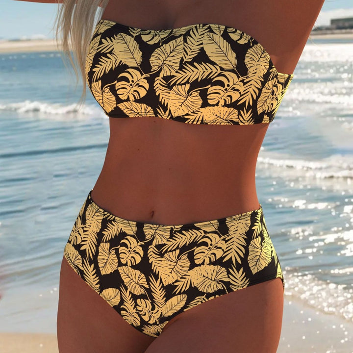 Damen Bikini-Set mit modischem Wellenmuster und verstellbaren Trägern Echo Archiv