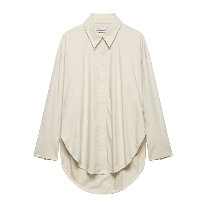 Damen Oversize-Hemd mit verlängertem Rundsaum und verdeckter Knopfleiste Echo Archiv
